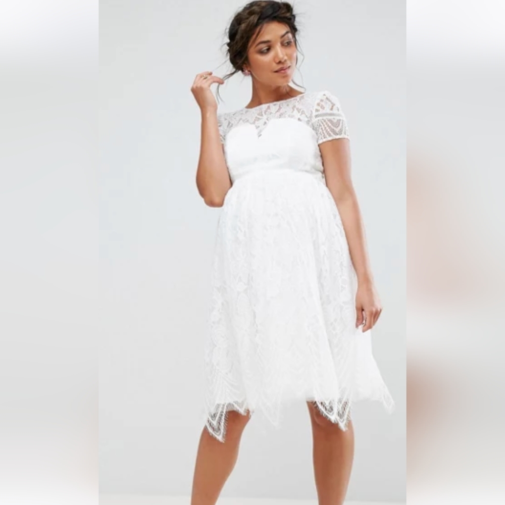 White occasion maternity dress